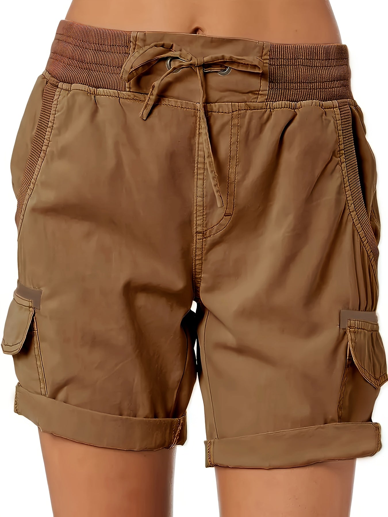 Shorts casual da donna stile cargo con tasche e coulisse – Ideali per l'estate e il tempo libero