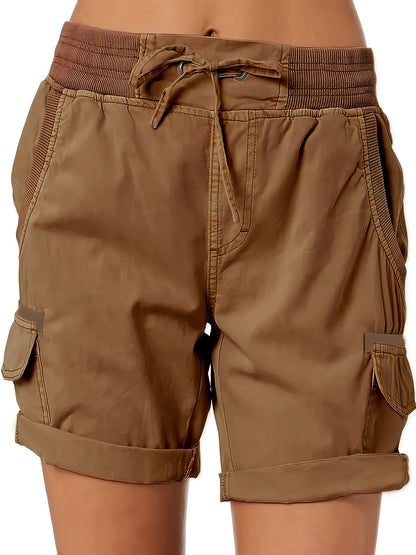 Shorts casual da donna stile cargo con tasche e coulisse – Ideali per l'estate e il tempo libero