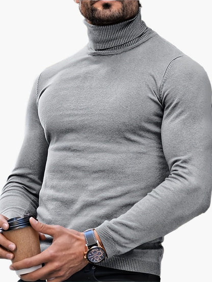 Pull col roulé homme style moderne élégant casual pour automne et hiver