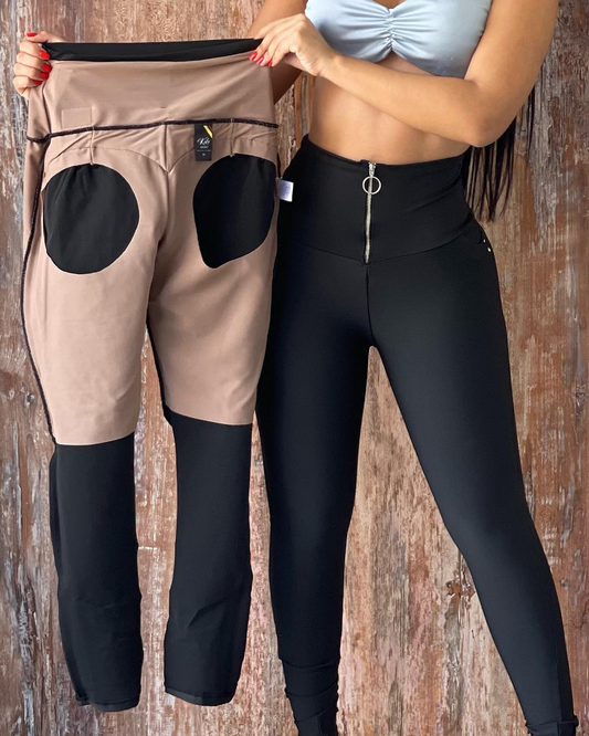 Ann – Pantalon Femme avec Fermeture Éclair et Effet Rehausse-Fesses