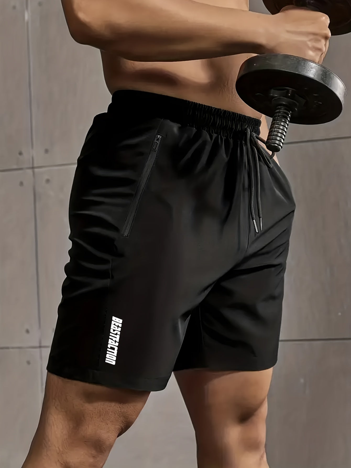 Korte sportbroek voor heren in fitnessstijl met ritszakken - Ideaal voor training en sportschool