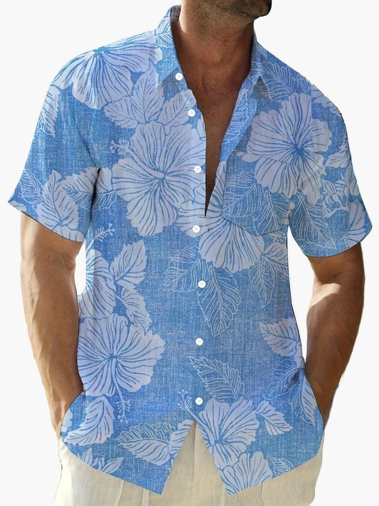 Men's Hawaiian Floral Shirt Vacation Style – Relaxed Fit, Ideal for Summer and Leisure