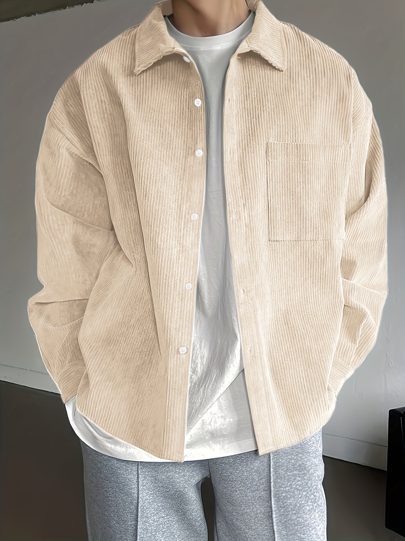 Camisa Sobrecamisa Hombre Estilo Casual para Uso Diario