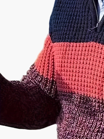 Pull homme zippé col montant style casual pour toutes saisons