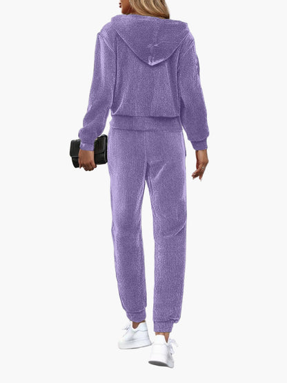 Survêtement décontracté femme à capuche style sport pour l'automne et l'hiver