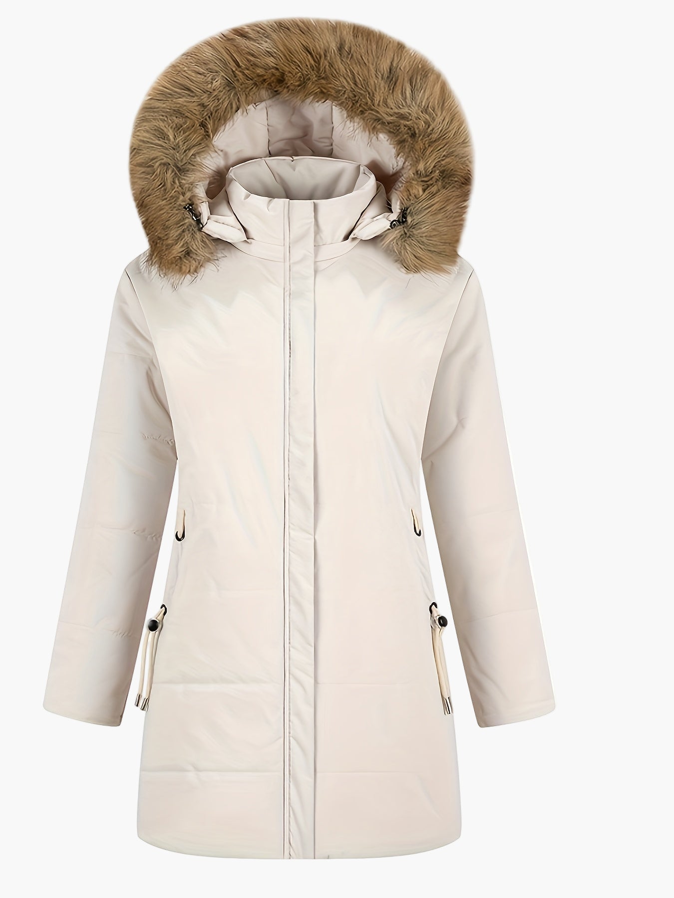 Manteau d'hiver femme style parka avec capuche en fausse fourrure – Élégance chic pour temps froid