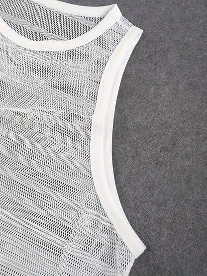 Conjunto de camiseta sin mangas y pantalones cortos para hombre, estilo deportivo casual para actividades y ocio