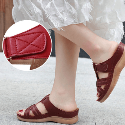 Bekväma slip-in sandaler med kilklack för dam – Chic stil för vardagsbruk