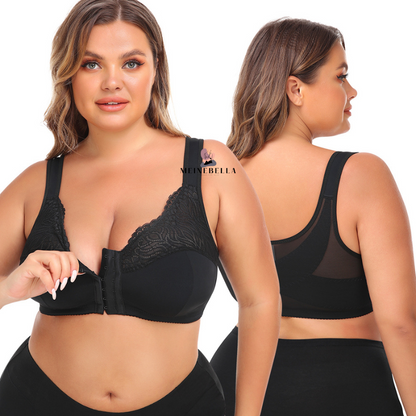 Marie – Soutien-gorge sans armatures avec fermeture frontale et dentelle