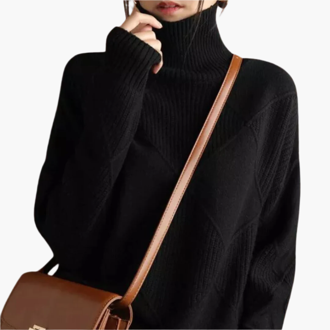 Pull-over Femme Style Décontracté Motif Losanges – Tricot Doux et Confortable pour Loisirs et Quotidien