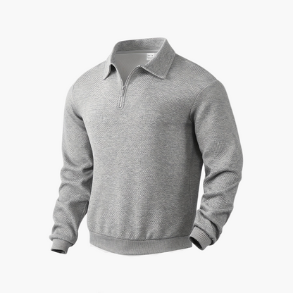 Sweat-shirt pour homme style vintage à col zippé avec motif géométrique – Élégance décontractée pour toutes occasions