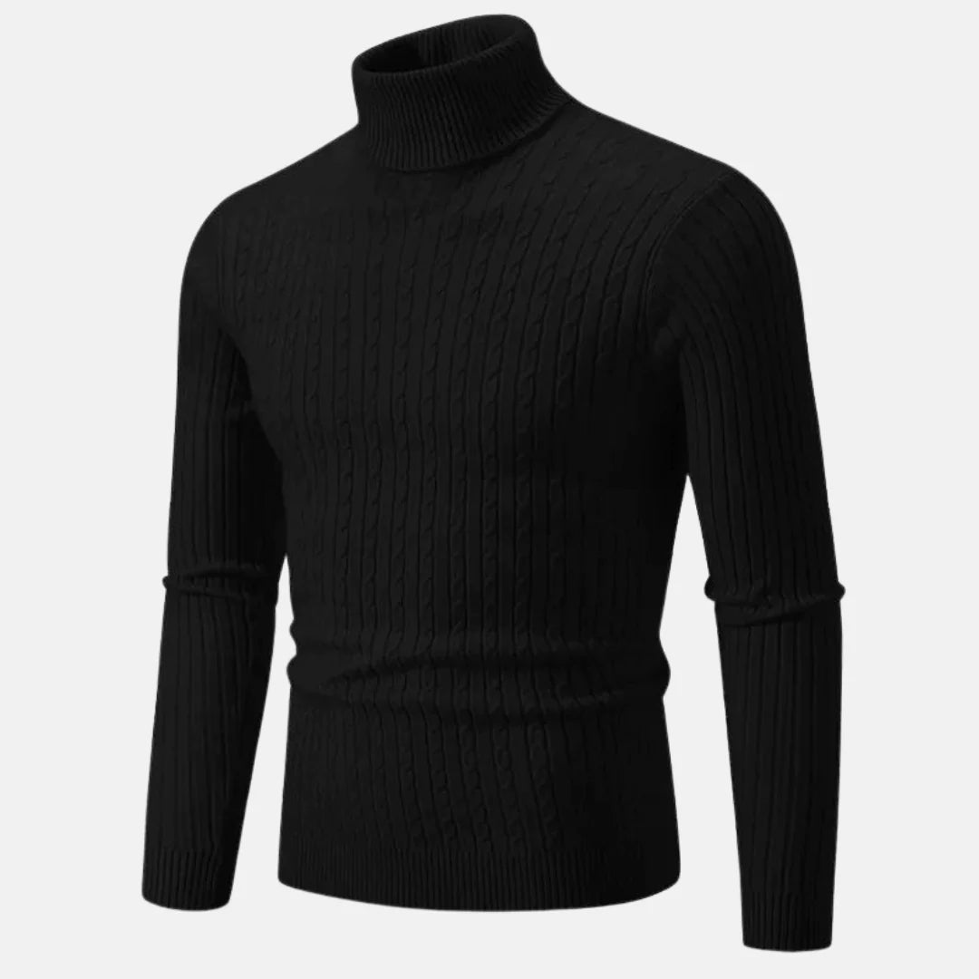 Pull Chaud à Col Roulé Tricoté pour Homme