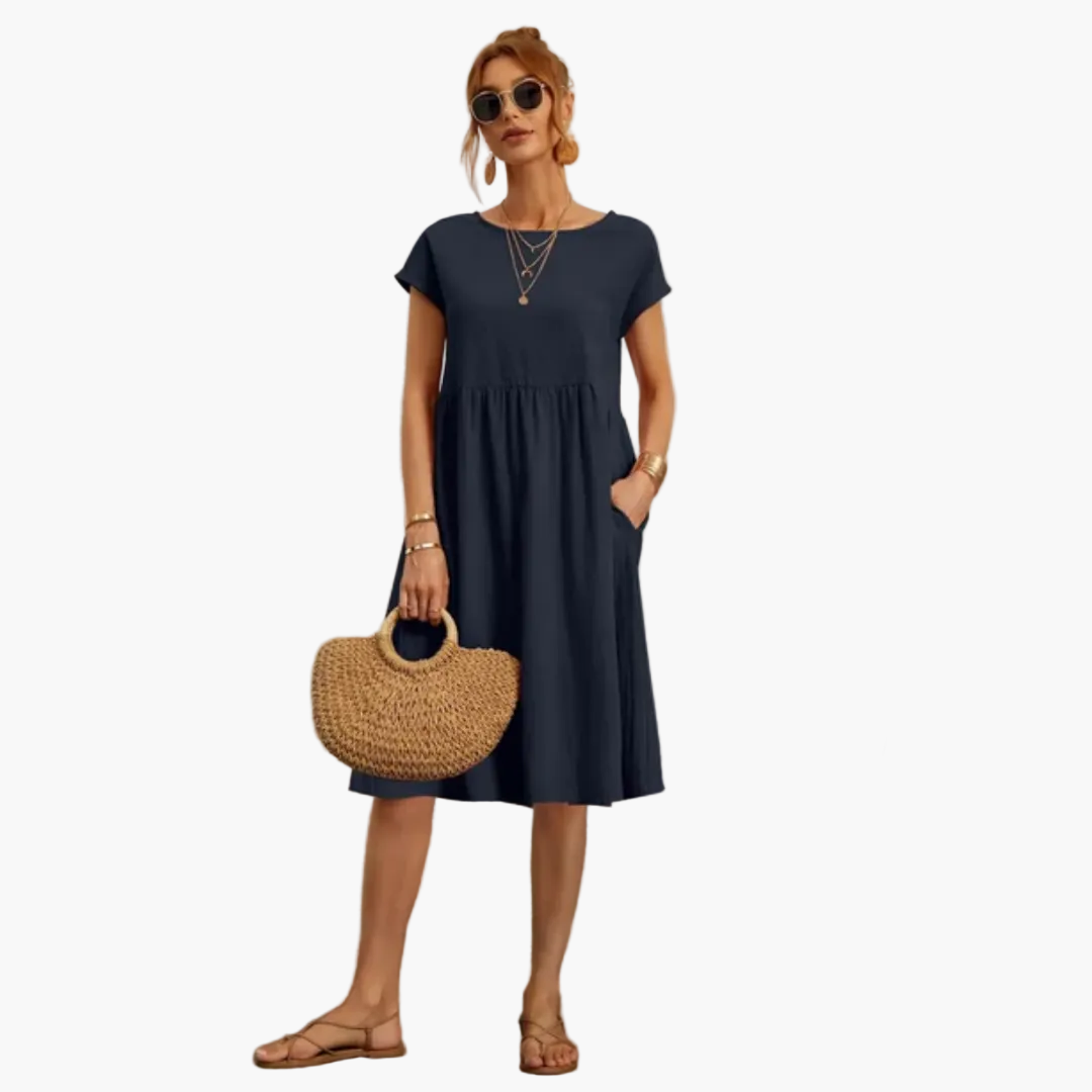 Vestito estivo donna taglio ampio stile casual elegante per uscite e vacanze