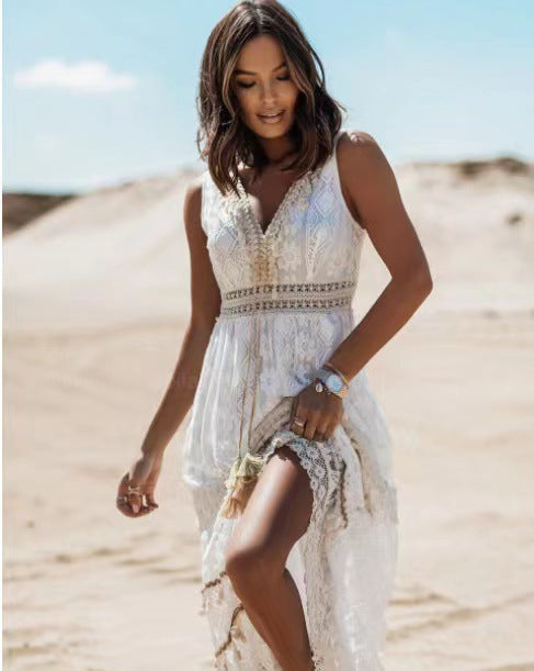 Donna – Robe Découpée à la Taille avec Panneaux en Dentelle