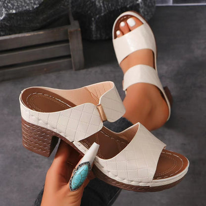 Susan – Chaussons à Talons Hauts Mode Femme à Bout Rond Été
