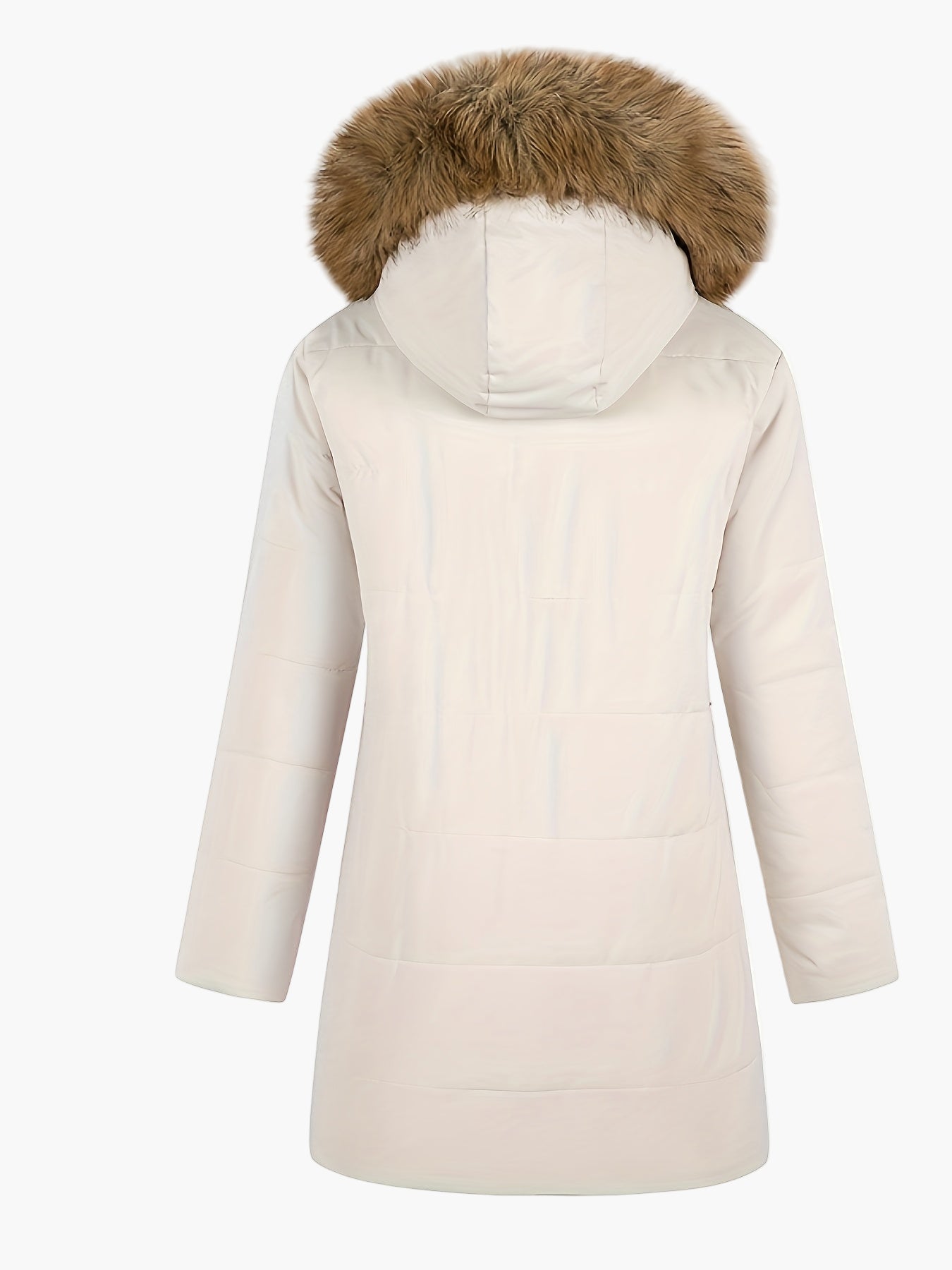 Manteau d'hiver femme style parka avec capuche en fausse fourrure – Élégance chic pour temps froid
