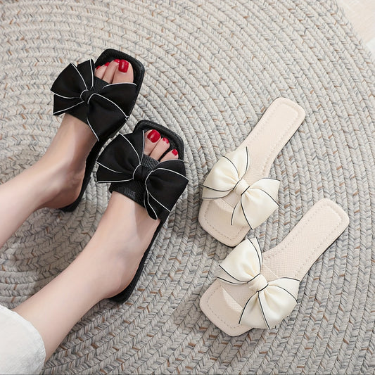 Sandales plates à nœud style féminin pour femme – élégantes et confortables pour l'été et les sorties décontractées