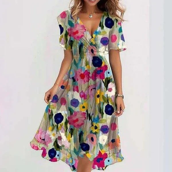 Juliet – Robe Élégante en Chiffon à Manches Courtes