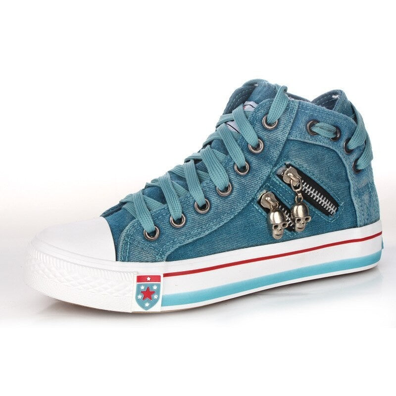 Carol – Chaussures Hautes Respirantes à Lacets Plates Grande Taille