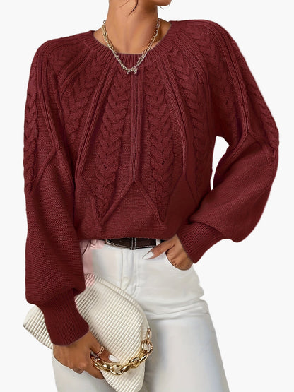 Pull Femme Style Décontracté Chic à Motif Torsadé pour Automne et Printemps