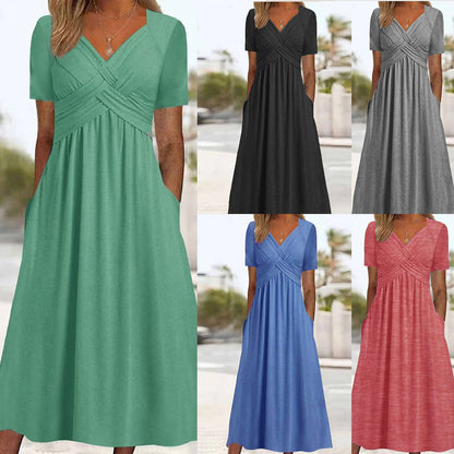 Francesca – Robe Évasée à Manches Courtes