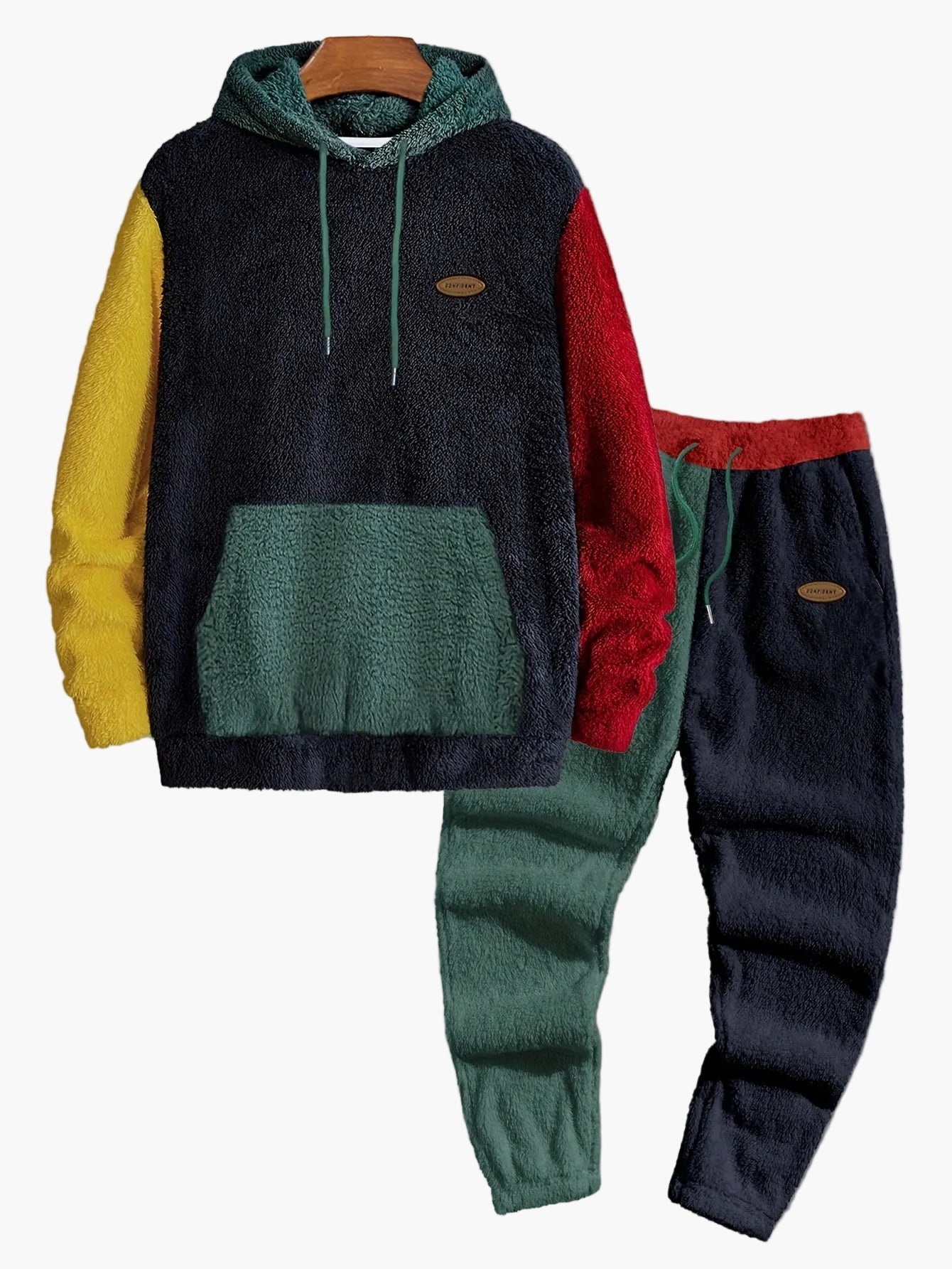 Ensemble décontracté homme à capuche style polaire pour automne/hiver