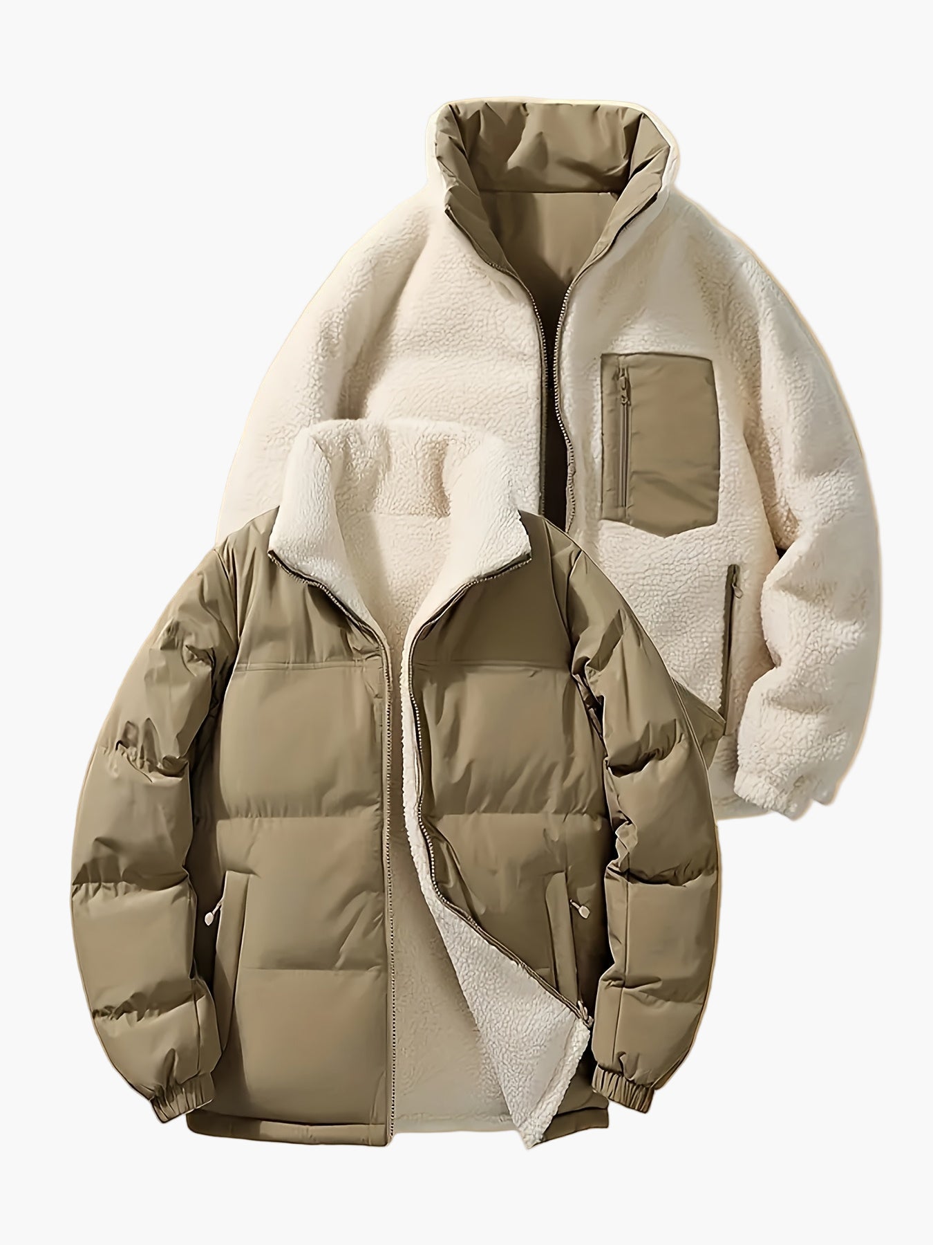 Veste réversible homme style casual chaude pour automne/hiver