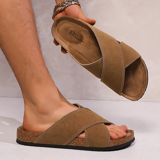 Sandales à Brides Croisées pour Homme Style Décontracté Été Confort Urbain