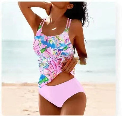 Tankini Femme Style Bohème Rétro – Maillot de Bain Deux Pièces Confortable pour Plage et Piscine