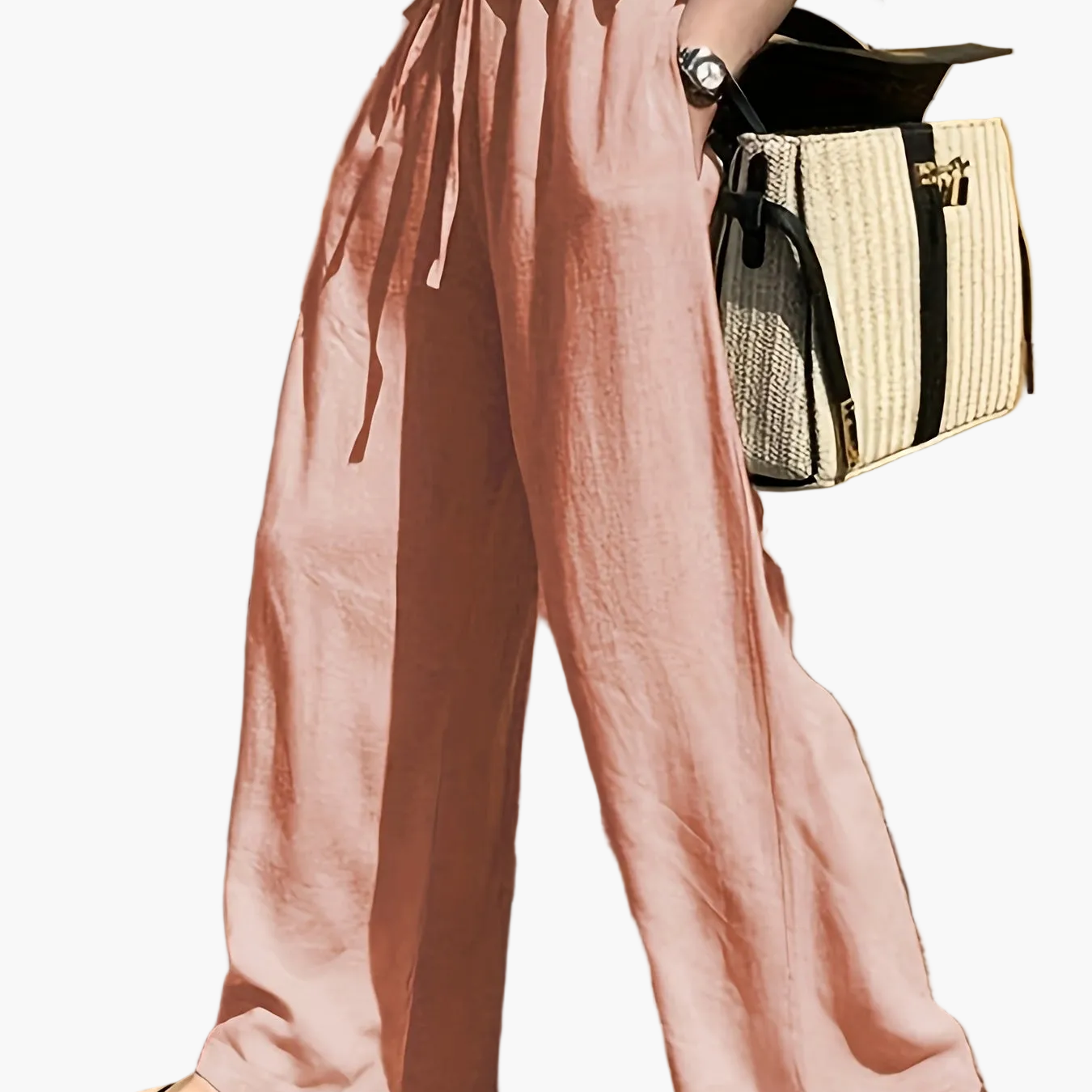 Pantaloni larghi donna stile casual chic con vita a coulisse – Ideali per primavera ed estate