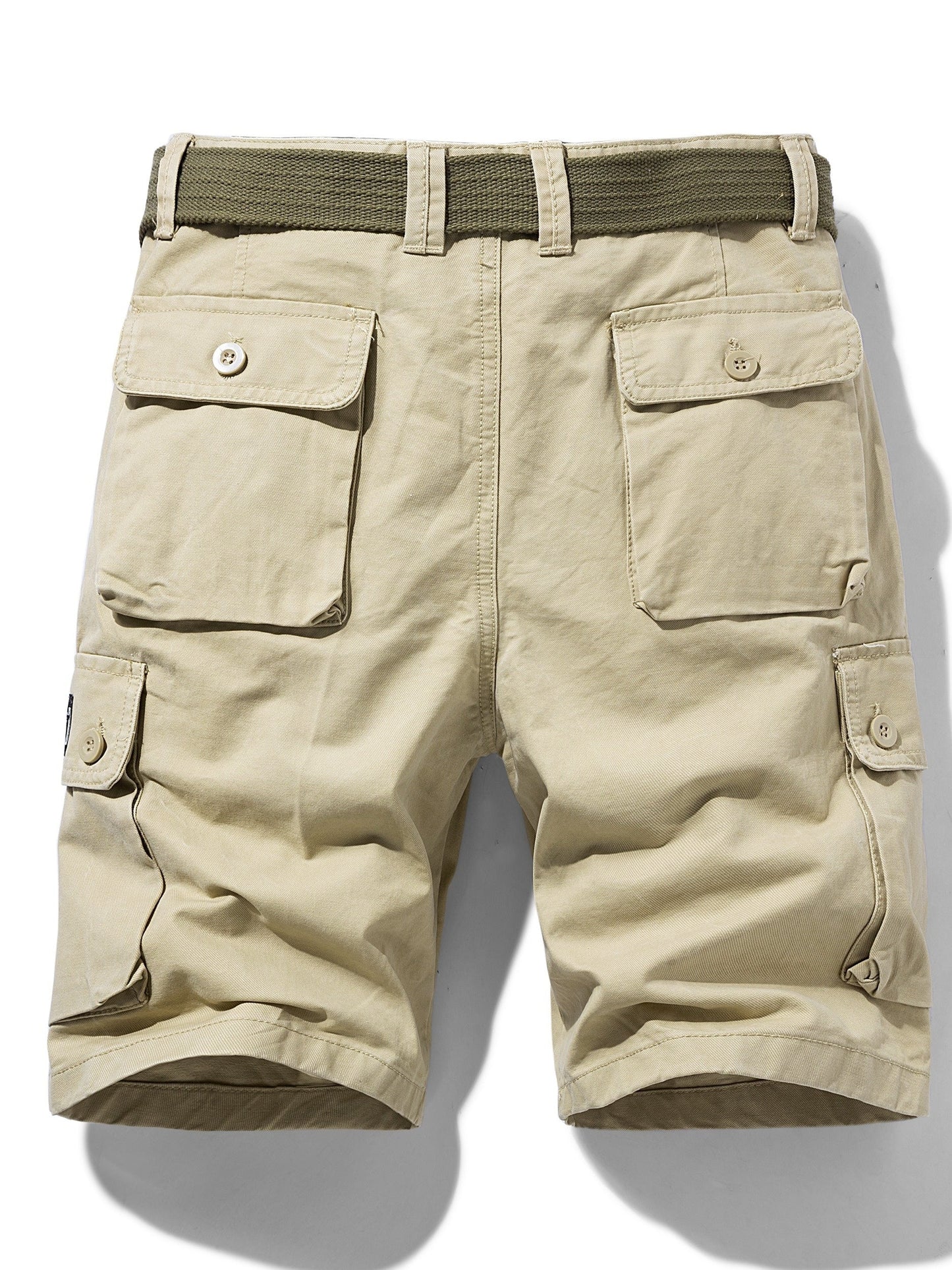 Casual short cargo shorts for men with multiple pockets and belt – Ideal for summer and outdoor activities