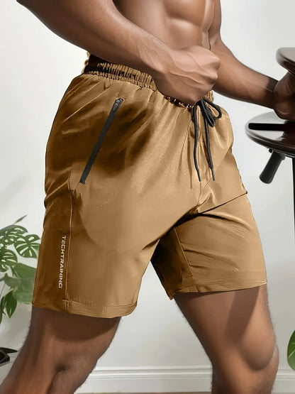 Korte sportbroek voor heren in fitnessstijl met ritszakken - Ideaal voor training en sportschool