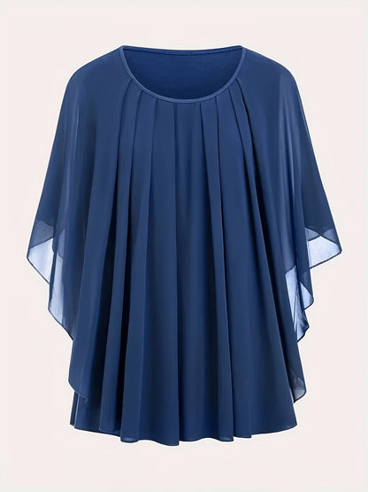 Blouse cape élégante femme grande taille style soirée ample