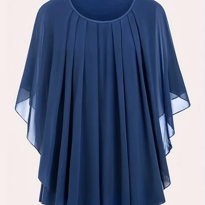 Blouse cape élégante femme grande taille style soirée ample