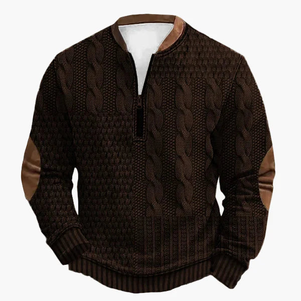 Pull décontracté à col zippé style tricot pour homme – Look moderne pour l’automne et l’hiver
