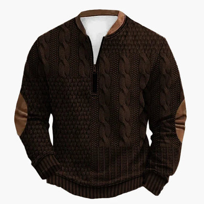 Pull décontracté à col zippé style tricot pour homme – Look moderne pour l’automne et l’hiver
