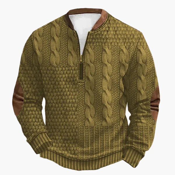 Pull décontracté à col zippé style tricot pour homme – Look moderne pour l’automne et l’hiver