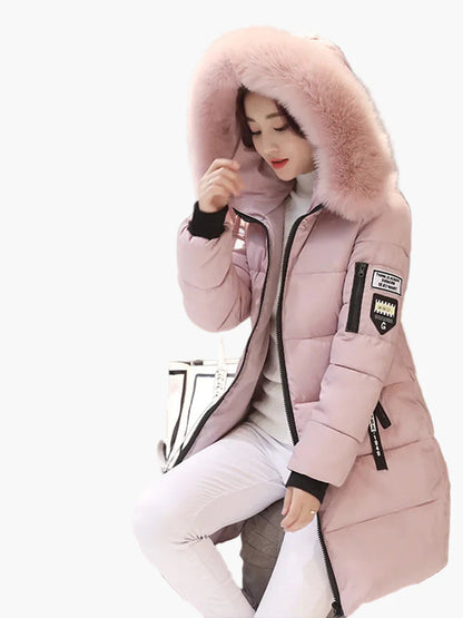 Manteau doudoune longue à capuche pour femme, style urbain chaud et tendance