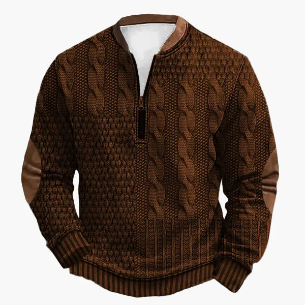 Pull décontracté à col zippé style tricot pour homme – Look moderne pour l’automne et l’hiver