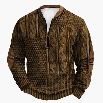 Pull décontracté à col zippé style tricot pour homme – Look moderne pour l’automne et l’hiver
