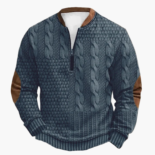 Pull décontracté à col zippé style tricot pour homme – Look moderne pour l’automne et l’hiver