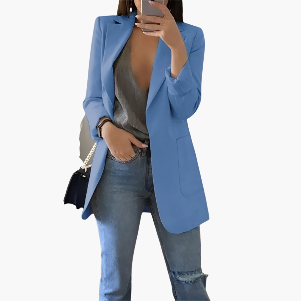 Blazer Longue Élégante pour Femme – Style Chic et Polyvalent pour Bureau ou Sortie