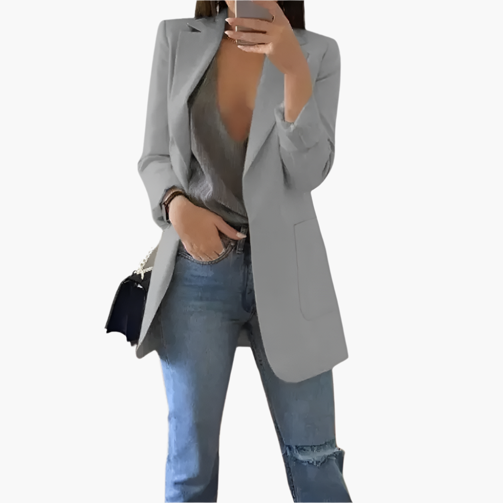 Blazer Longue Élégante pour Femme – Style Chic et Polyvalent pour Bureau ou Sortie
