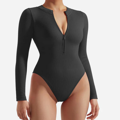 Bodysuit à Fermeture Éclair Snatching