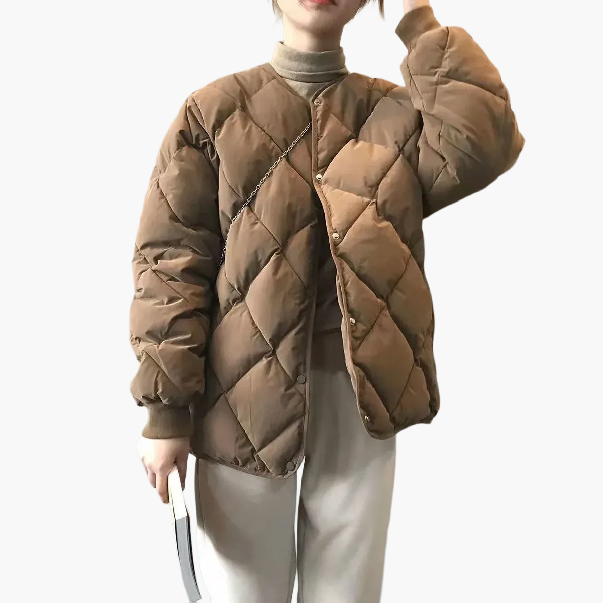 Veste matelassée femme style décontracté idéale pour l'automne et l'hiver