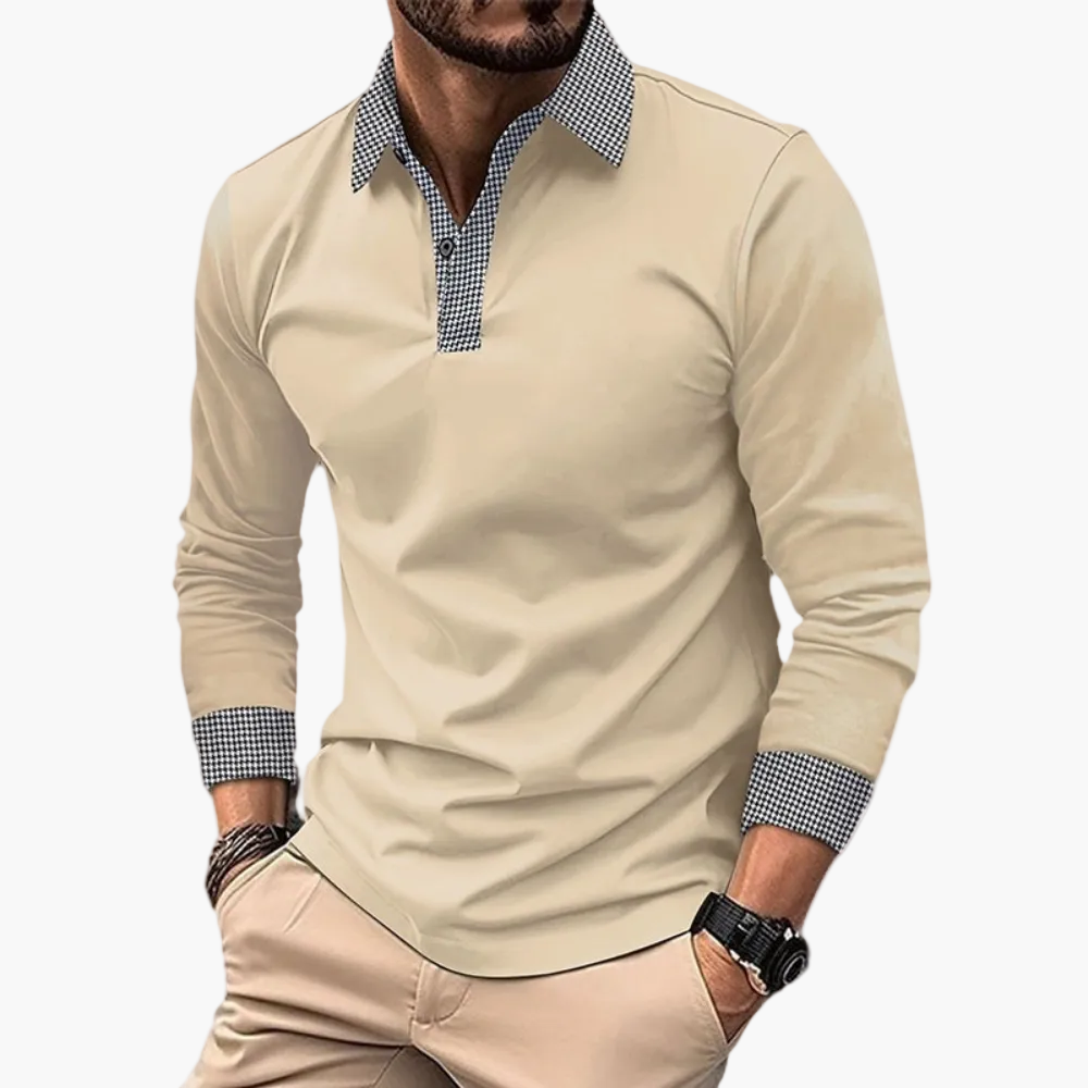 Men's long-sleeved shirt, casual elegant style