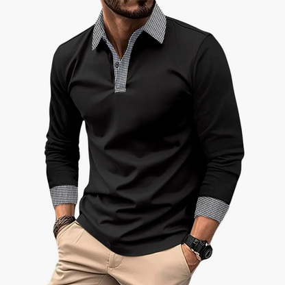 Men's long-sleeved shirt, casual elegant style