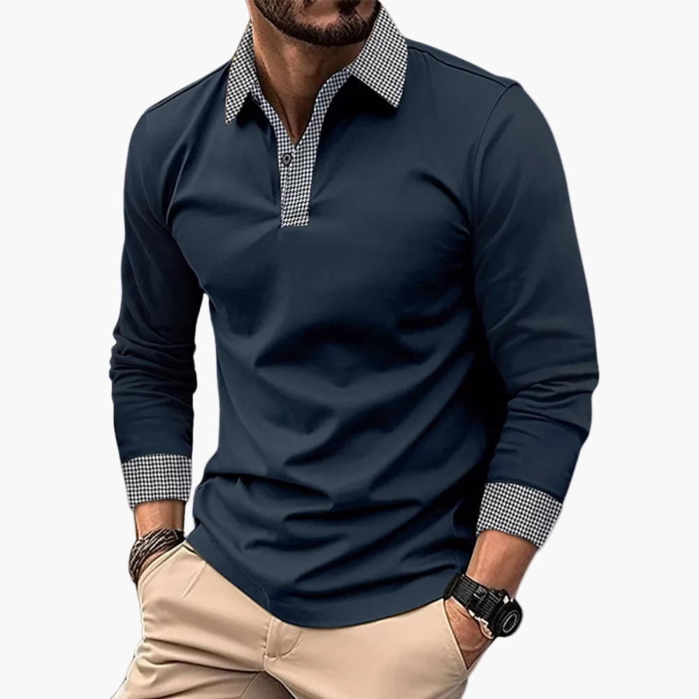 Men's long-sleeved shirt, casual elegant style