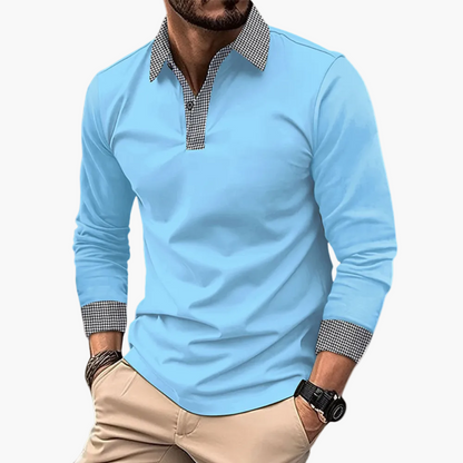 Men's long-sleeved shirt, casual elegant style