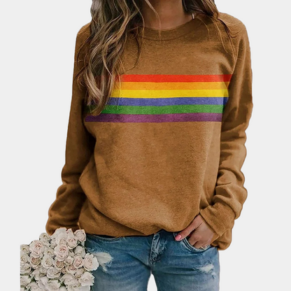 Vanessa – Sweatshirt avec Rayures Arc-en-ciel